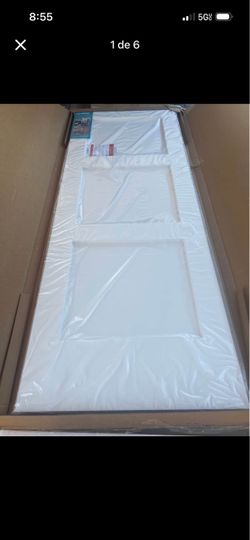 30 in. x 80 in. x 1-3/8 in. Shaker White Primed 3-Panel Equal Solid Core Wood Interior Door Slab