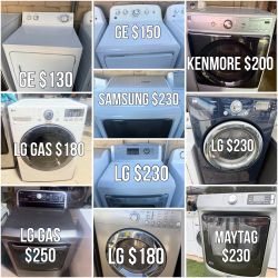 Electric Or Gas Dryer Prices $130-230
