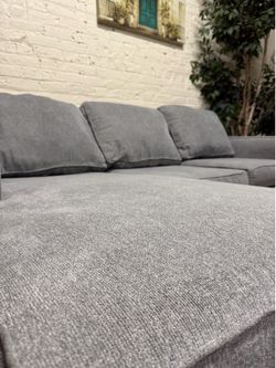 Grey Reversible Chaise Sectional Couch (Free Delivery)