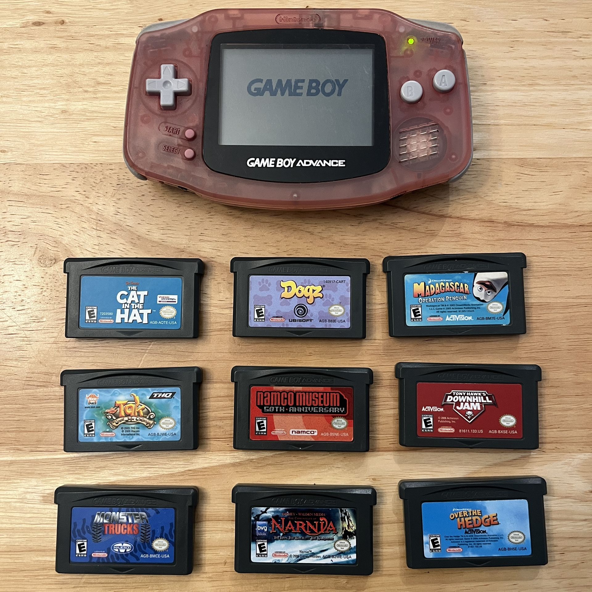 Nintendo Gameboy Advance and 9 games