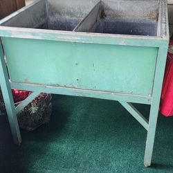 Vintage Double Wash Stand ,Galvanized 