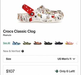 🐶 Peanuts x Crocs Classic Clog “Snoopy” – Men’s Size 11