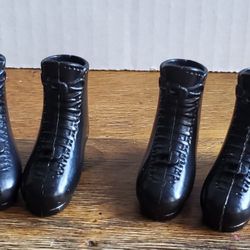 Barbie Dolls Shoes Black Snap On Boots