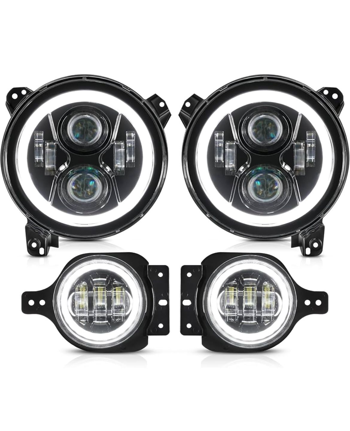 9” LED Lights & 4” Fog lights for Jeep