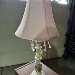 Pink And White Antique Lamp