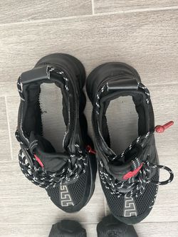 Black Chunky Sneakers with Reflective Laces