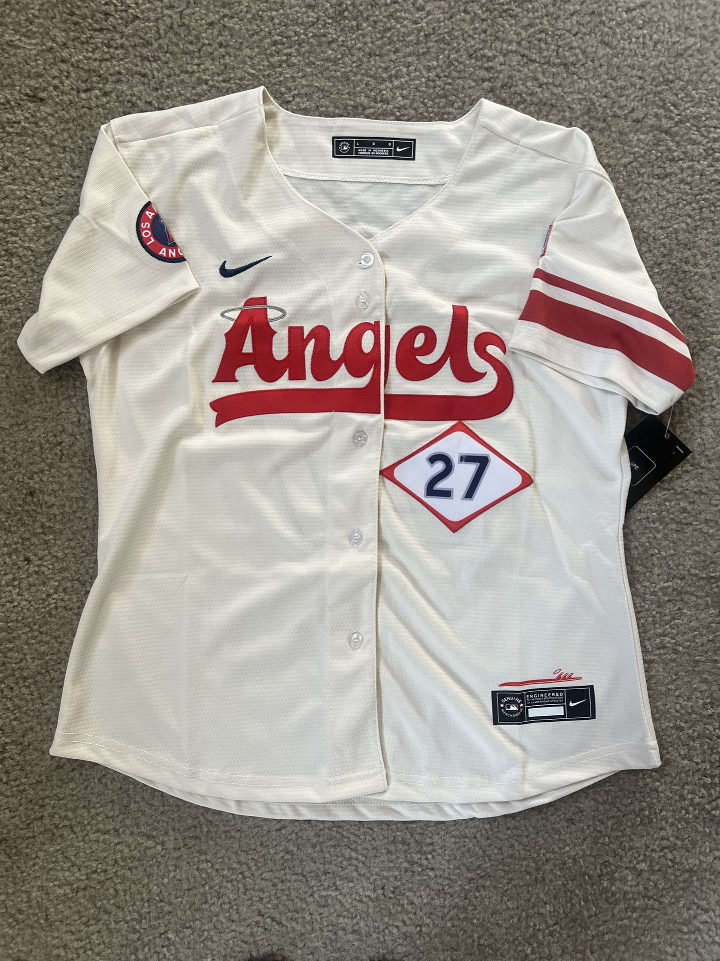WOMENS MIKE TROUT ANAHEIM ANGELS JERSEY L