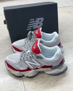 New Balance 9060 Grey Red Sneakers