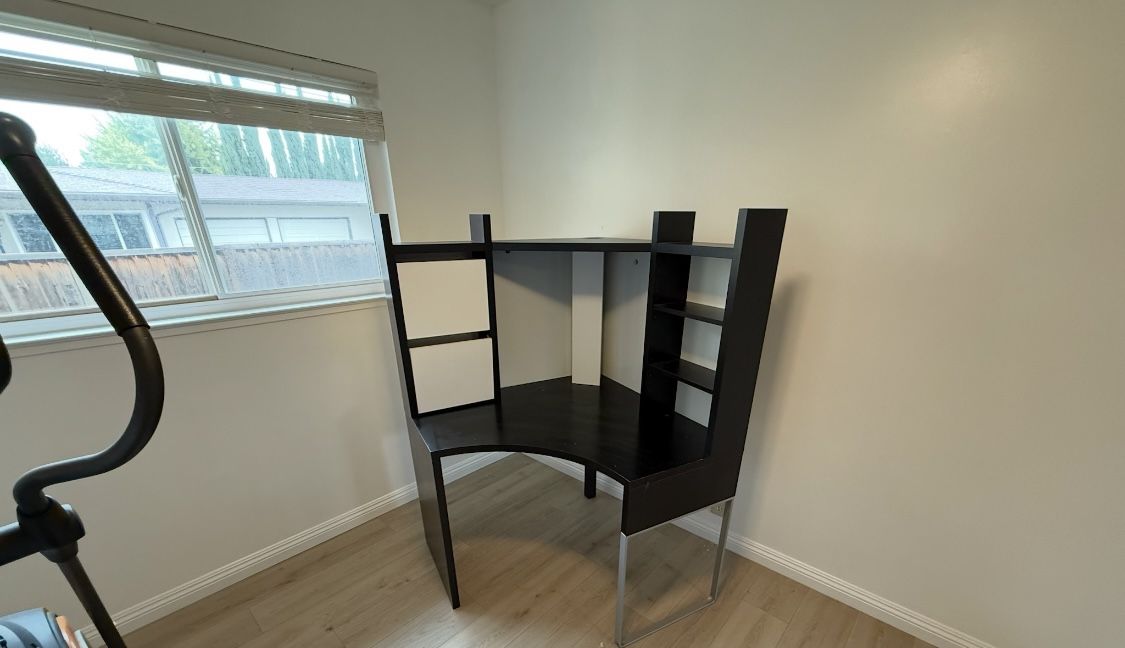 IKEA MICKE Corner Workstation Desk With Shelves And Drawers