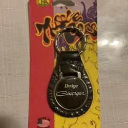 Vintage Leather Dodge Charger Key 