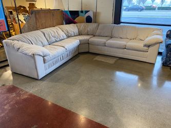 Off White Plush Corner Sectional Couch