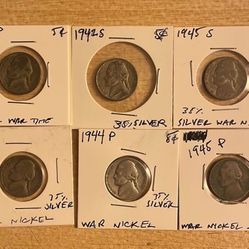 6 Silver War Nickels