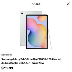 Samsung S6 Tablet Lite With Pen