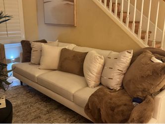 West Elm Haven 108” Sofa - set of two, performance coastal linen, Alabaster white, like new