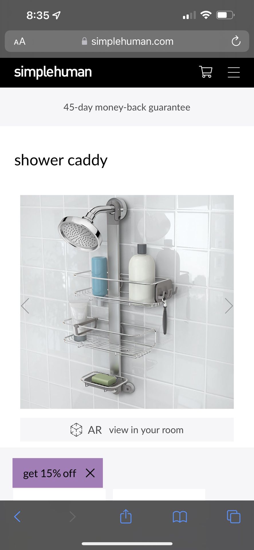Simplehuman Shower Caddy (medium)
