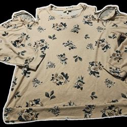 Belle Du Jour Floral Cold Shoulder Blouse - Pink