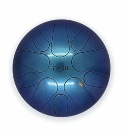 Fadu Steel Tongue Drum Handpan 10 Notes Sound Healing Instruments For Meditation Yoga Musical Education Entertainment (Dark Blue)