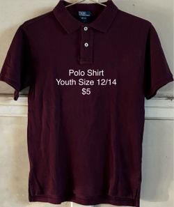 Polo Shirt Maroon Youth Size 12/14