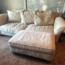 Tan Rowe Couch With Ottoman