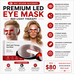 Premium LED Eye Mask, Red Light Therapy, New in Box