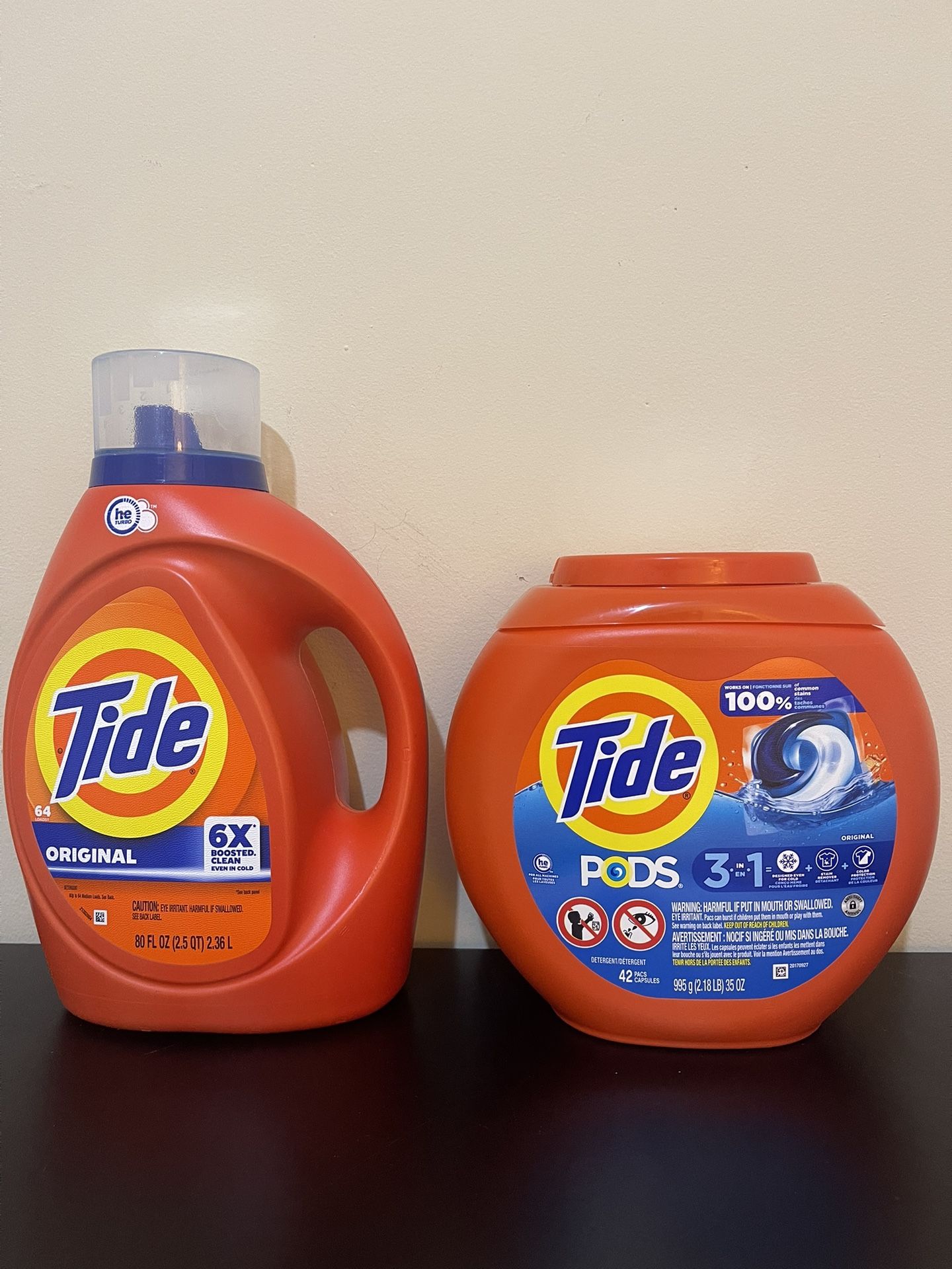 Lot Of 2 Tides Laundry Detergent + Pods