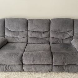Dark gray 3 Seat Recliner Couch 
