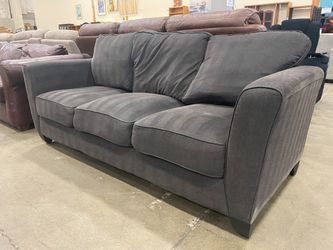 Charcoal Herringbone Pattern 3 Seat Sofa