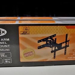 Tv Wall Mount 23" to 60" Brand New In Box Dual Arm LCD / LED TV Mount, 23 ~ 60in, Tilt & Rotate, Max 110 lbs, 70 ~ 370mm Extension, Black  Fit for mos