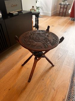 African hand carved side table