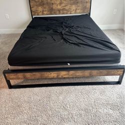Queen Size Bed frame And Mattress 