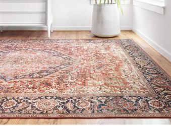 9x12 Loloi  Area Rug Carpet Vintage Boho Red Navy Brand New Retails $400