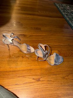Lauren Ralph Lauren Silver Metallic Strappy Heels