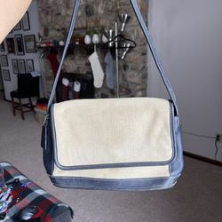 Coach Vintage Handbag Bleeker Flap Bag #6114 Canvas Shoulder Rare Purse