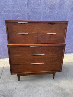 MID CENTURY MODERN UPRIGHT TALLBOY CHEST OF DRAWERS DRESSER KENT COFFEY TABLEAU