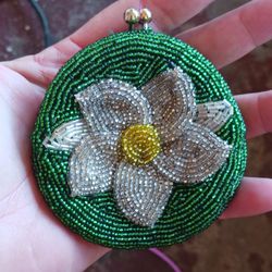 Vintage Seed Bead Change Purse Made In Korea