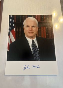 John McCain - Signed 8x10 AND Personalized Letter With US Senate Letterhead and additional signature