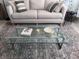 Vintage Mid century Modern Chrome Glass Coffee Living Room Table 