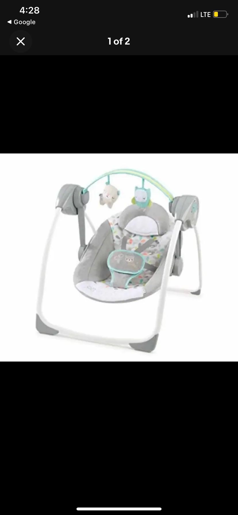 Ingenuity Comfort 2 Go Portable Baby Swing with Music, Multicolor