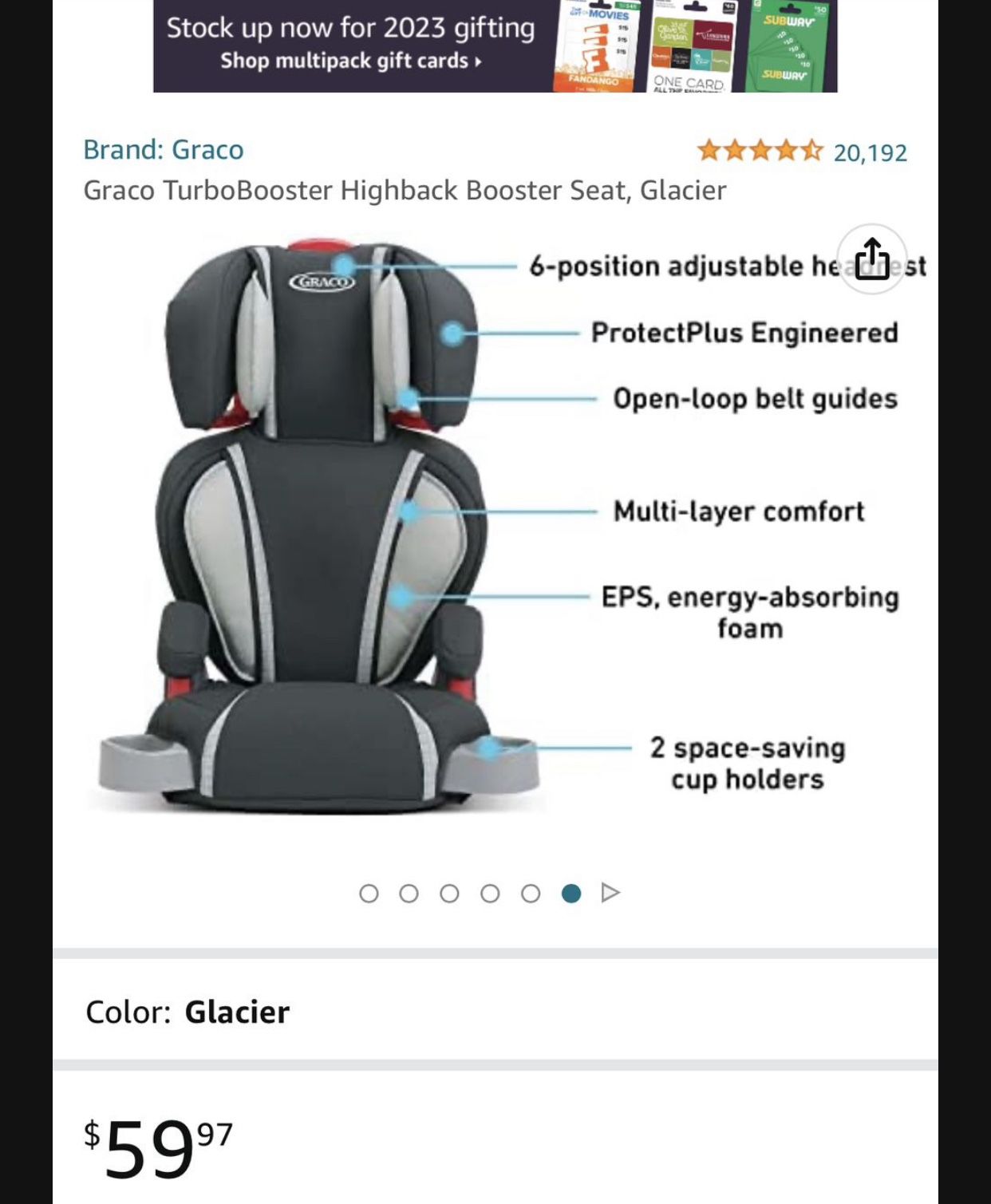 Graco TurboBooster Highback Booster Seat, Glacier for Sale in Las Vegas, NV  OfferUp