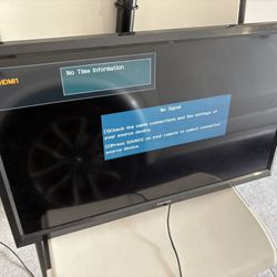 Samsung tv 24” with the pole for ceiling attachment. Perfect condition