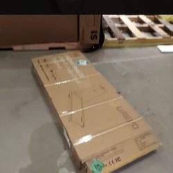 Black treadmill with table