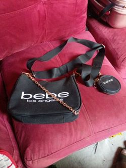 Bebe Los Angeles Black Shoulder Bag with Coin Purse