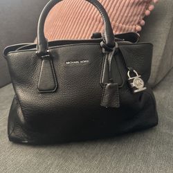 Michael Kors Camille Medium Leather Satchel – Black