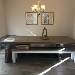 Farm Style Table With Benches