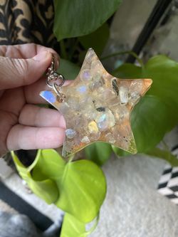 Resin with Moonstone Star Clip