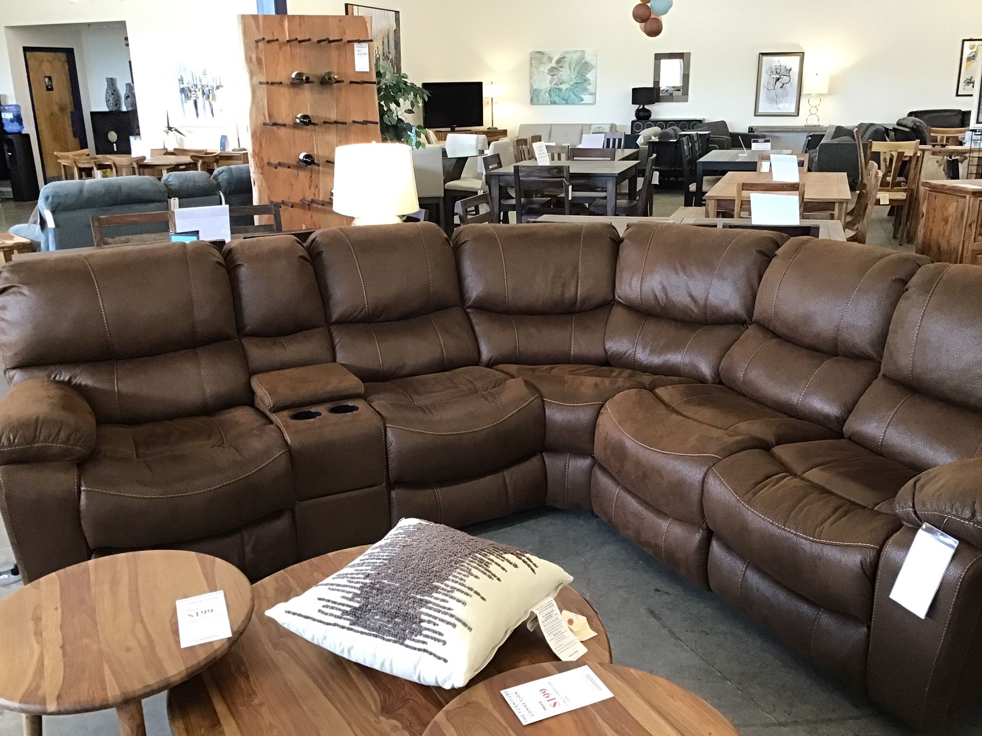 Semi Modular Reclining Modern Sectional