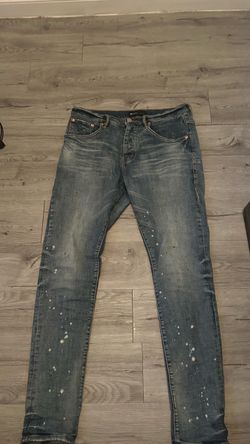 Purple Brand Slim Jeans with Paint Splatter