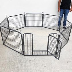 (NEW) $85 Heavy Duty 24” Tall x 32” Wide x 8-Panel Pet Playpen Dog Crate Kennel Exercise Cage Fence Play Pen 