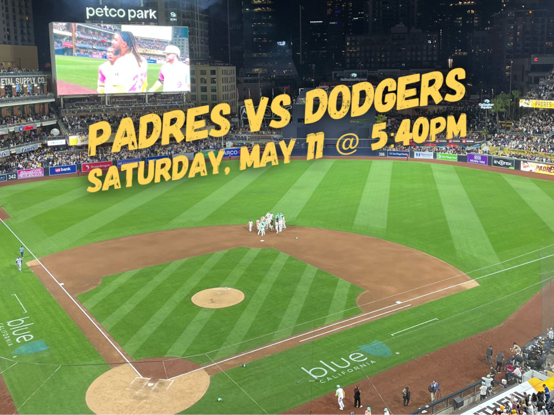Padres vs Dodgers MLB Baseball Tickets - Saturday, May 11 @ 5:40pm