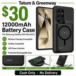 Samsung Galaxy S24 Ultra 12000mAh Battery Charger Case – Wireless Charging – $30
